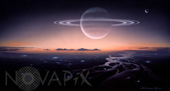 Exoplanète habitée - Vue d'artiste