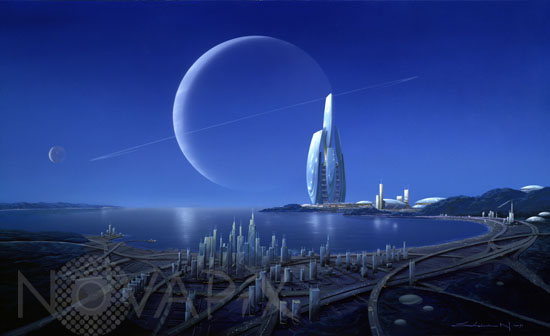 Exoplanète habitée - Vue d'artiste