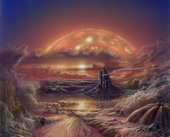 Planète extrasolaire habitée - Vue d'artiste