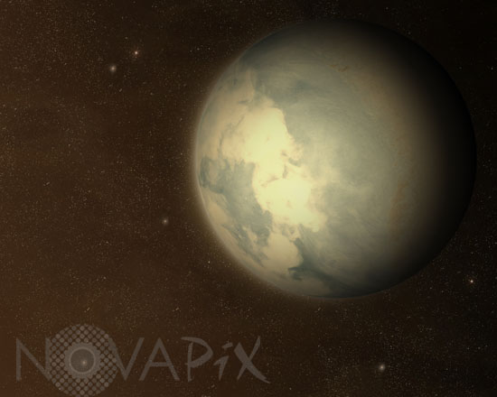 Vue d'artiste de l'exoplanète Gliese 581c.