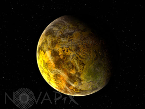Vue d'artiste de l'exoplanète Gliese 581c
