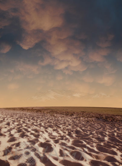 Surface d'une exoplanète -Vue d'artiste.