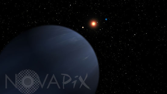 Système planétaire autour de 55 Cancri -Vue d'artiste.