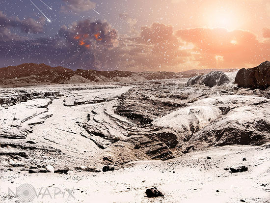 Vue d'artiste de l'exoplanète OGLE-2005-BLG-390L b