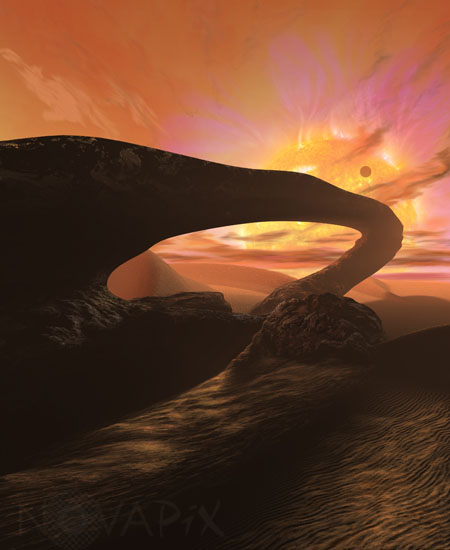 Red Dwarf on the horizon of a Super-Earth