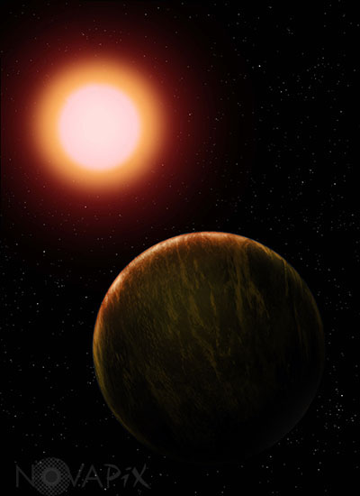 Vue d'artiste de l'exoplanète Gliese 581c
