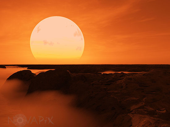 Artwork of exoplanet Gliese 581c