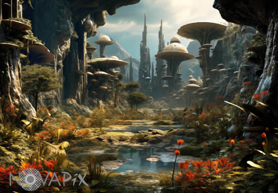Vegetation on a exoplanet - Illustration
