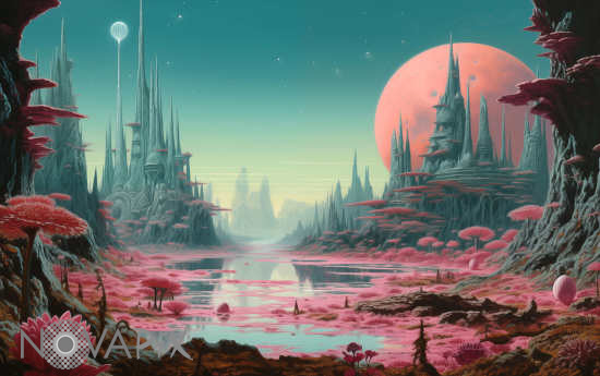 Vegetation on a exoplanet - Illustration