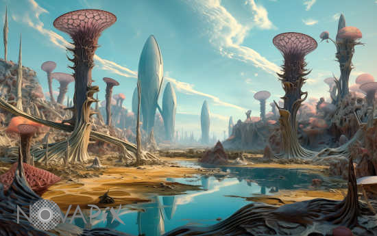 Vegetation on a exoplanet - Illustration