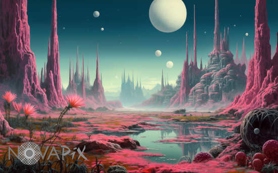 Vegetation on a exoplanet - Illustration