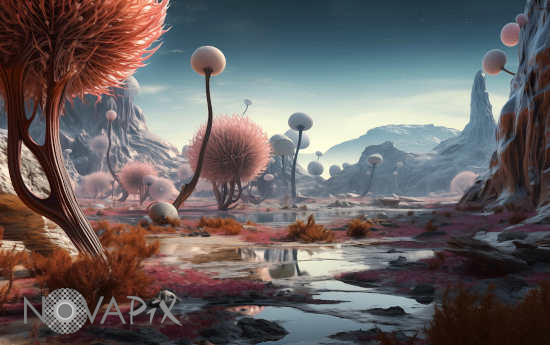 Vegetation on a exoplanet - Illustration