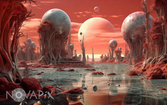 Vegetation on a exoplanet - Illustration