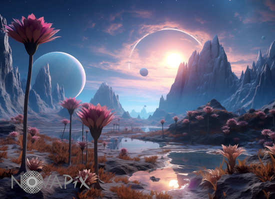 Vegetation on a exoplanet - Illustration