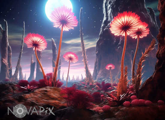 Vegetation on a exoplanet - Illustration