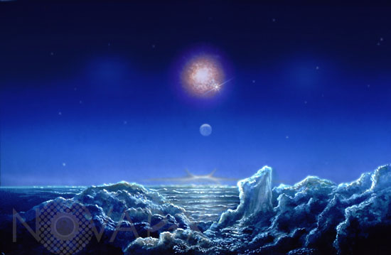 Planète extrasolaire glacée- Illustration