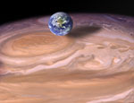 La Terre comparée à la Grande tache rouge de Jupiter