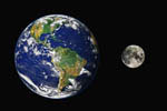 Comparaison des tailles de la Terre et de la Lune