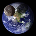 Comparaison des tailles de la Terre et de la Lune