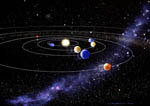 Movement of inner planets of our solar system. Artwork.