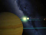 Partial view of our solar system. Artwork