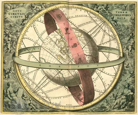 Earth with celestial circles