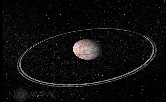 Anneau autour de la planète naine Hauméa - Illustration