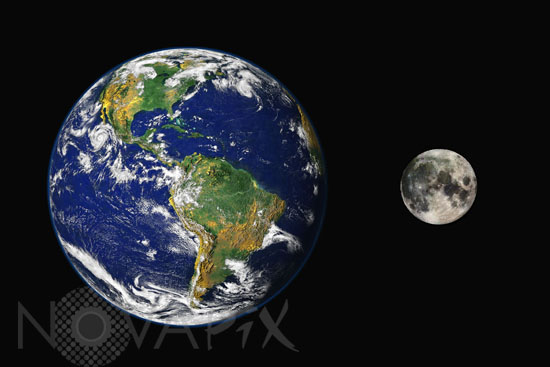 Comparaison des tailles de la Terre et de la Lune