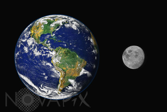 Comparaison des tailles de la Terre et de la Lune