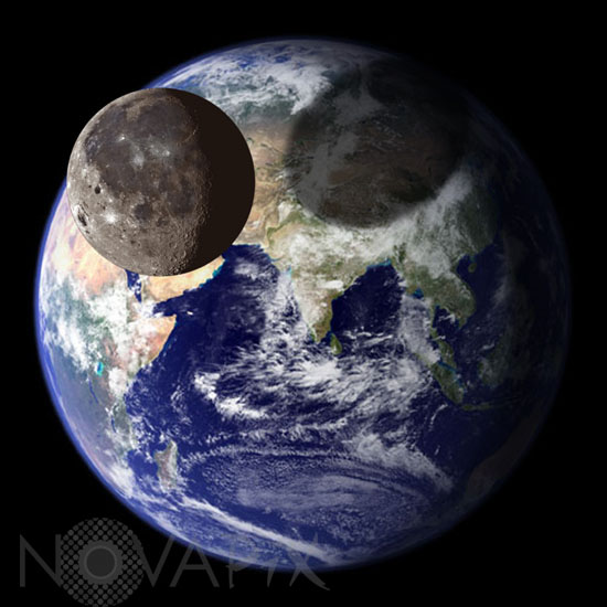 Comparaison des tailles de la Terre et de la Lune