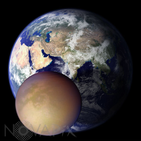 Planetary-size comparison : Earth and Titan
