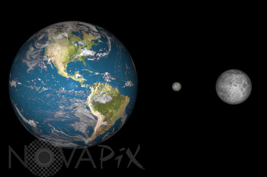 Comparaison entre la Terre, Ceres et la Lune