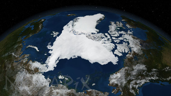 Pôle nord par satellite -14 Septembre 2007