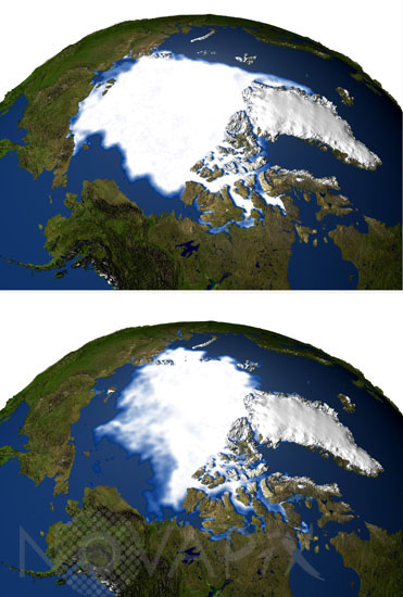 Terre: fonte de la glace arctique -1979-2003