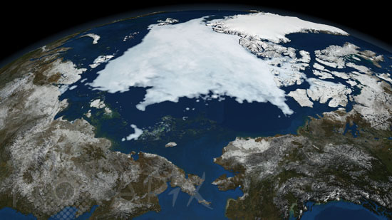 Pôle nord par satellite - 9 septembre 2008