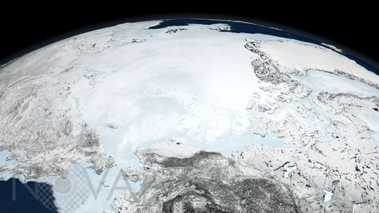 Pôle nord par satellite - 11 mars 2008