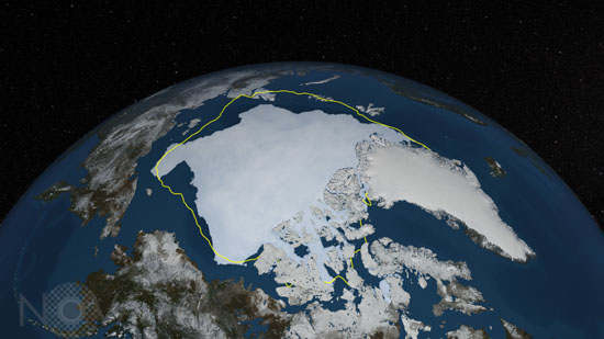 Terre: fonte de la glace arctique -1983-2013