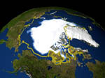 Pôle nord par satellite 09/2005