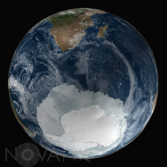 Terre : pôle sud par satellite