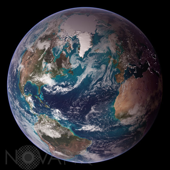 Earth from space. Atlantic ocean