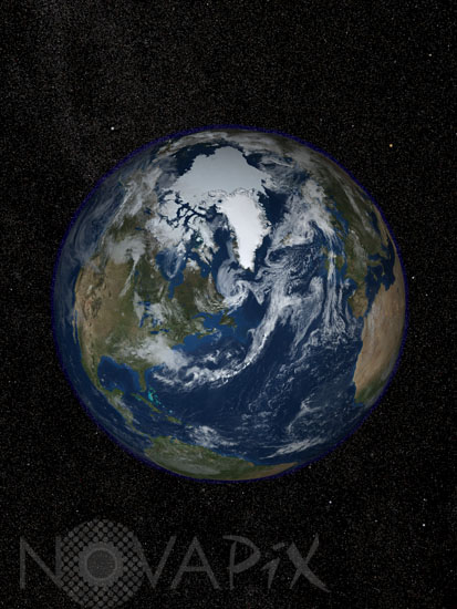 Terre sur fond étoilé