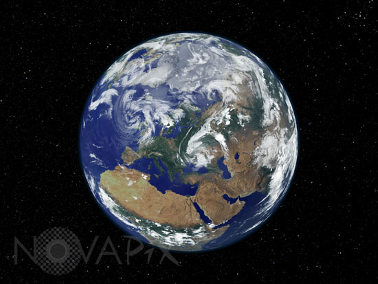 Earth with starry sky - Europe