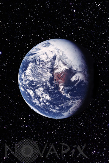 Terre sur fond d'étoiles