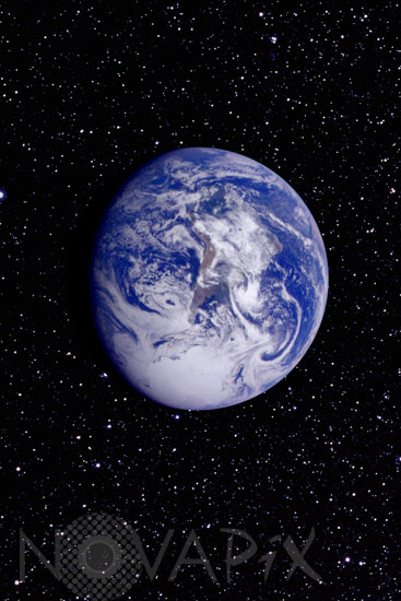 Terre sur fond d'étoiles