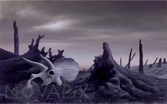 L'extinction du Crétacé - Vue d'artiste