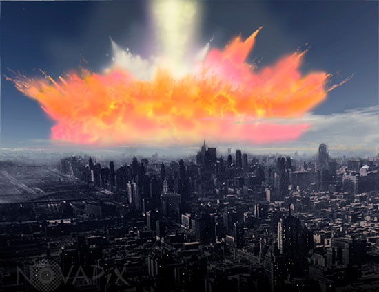 An asteroid hits the Earth