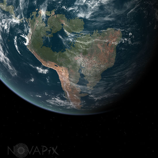 Montée du niveau des océans de 100m - L'Amérique du Sud