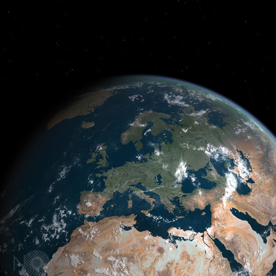 Montée du niveau des océans de 100m - L'Europe