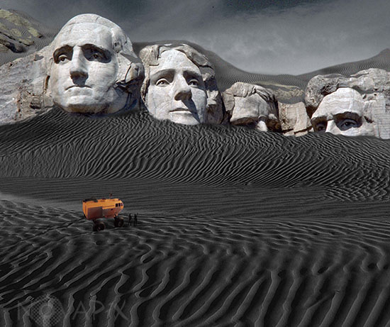 Le Mont Rushmore sous les cendres