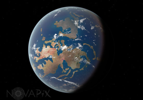 La Terre il y a 443 millions d'années - Vue d'artiste